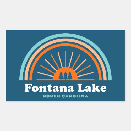 Fontana Lake North Carolina Rainbow Rectangular Sticker