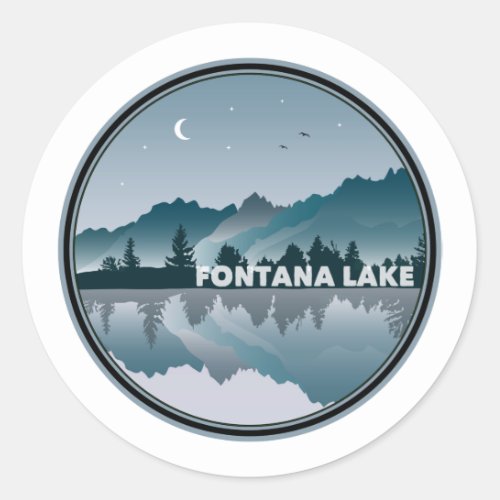 Fontana Lake North Carolina Reflection Classic Round Sticker