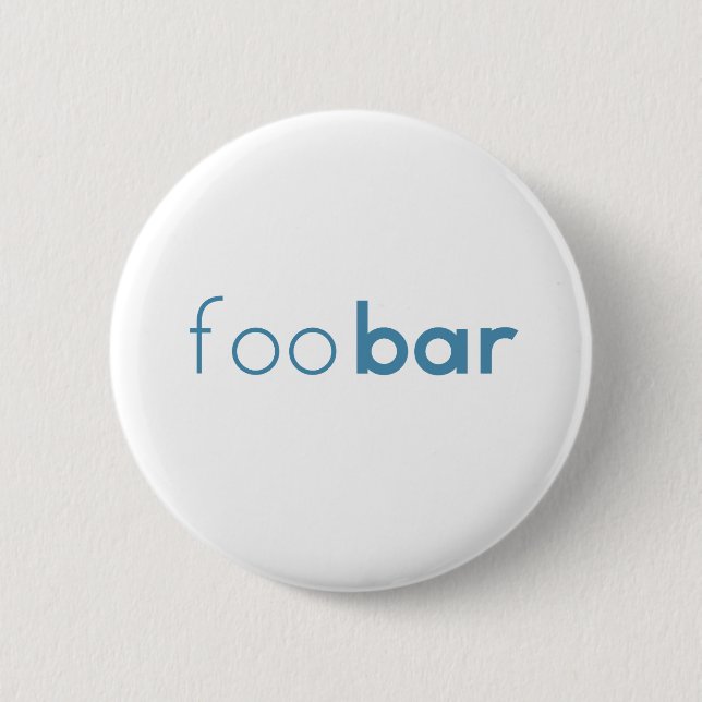 Foo Bar Minimalist Design Pinback Button (Front)