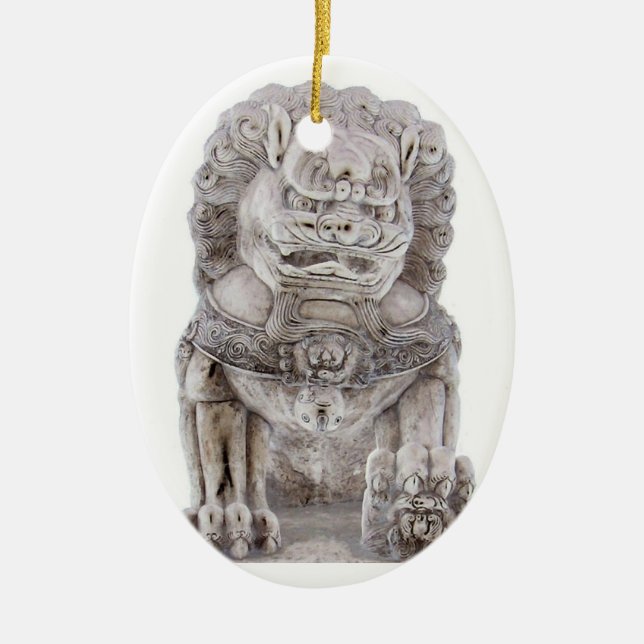 Foo Dog Ceramic Ornament (Front)