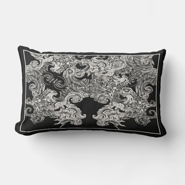 Foo Dog Flight Lumbar Pillow (Front)