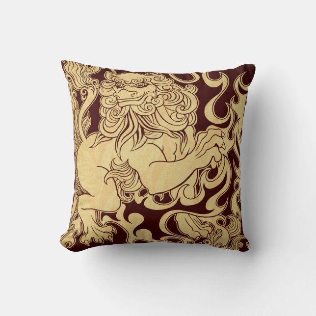 Foo Dog Throw Pillow (Front)