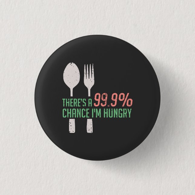 Food - 999% Chance I'm Hungry Button (Front)