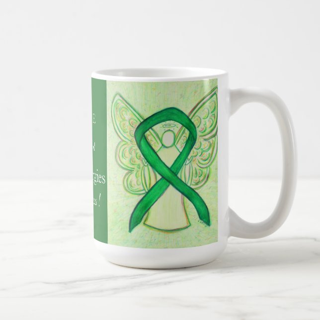 Food Allergies Awareness Ribbon Angel Custom Mug (Right)