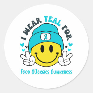 Food Allergies Awareness Ribbon Support Gifts Classic Round Sticker