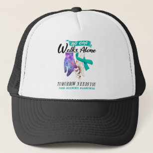 Food Allergies Awareness Ribbon Support Gifts Trucker Hat