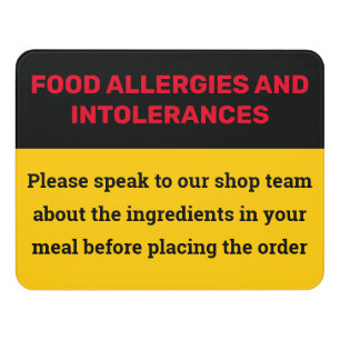 Food Allergies Sign