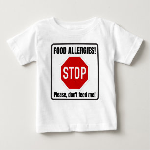 Food allergies STOP SIGN shirt for babies toddlers