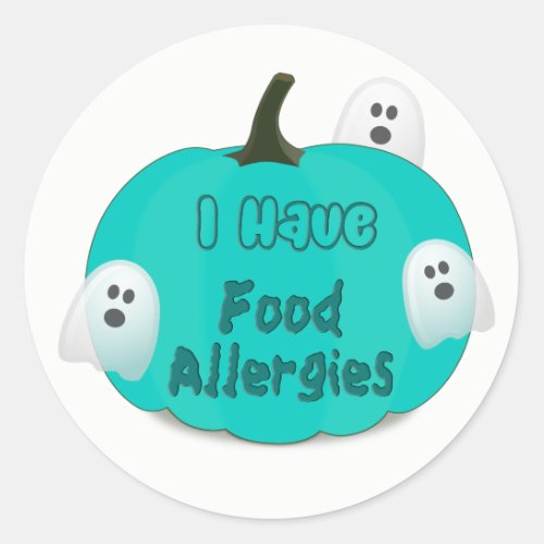 Food Allergies Teal Pumpkin Halloween Stickers