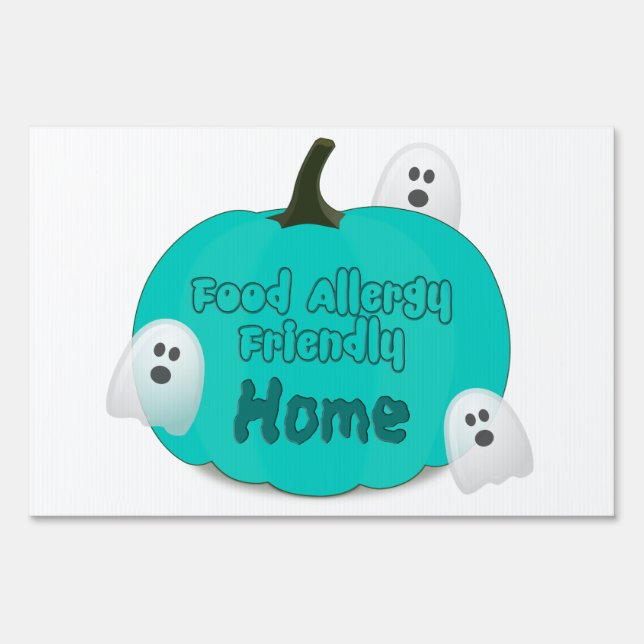 Food Allergies Teal Pumpkin Halloween Yard Sign (Front)