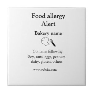 Food allergy alert add name text food items invita ceramic tile