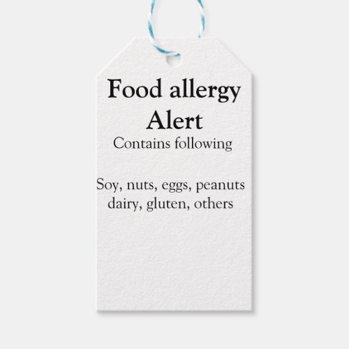 Food allergy alert add name text food items invita gift tags
