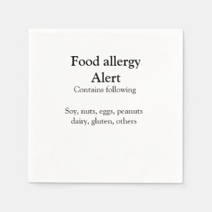 Food allergy alert add name text food items invita napkins