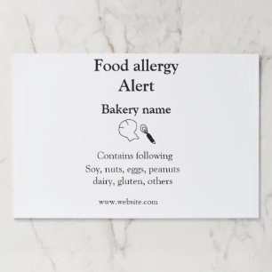 Food allergy alert add name text food items invita paper pad