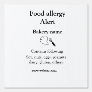 Food allergy alert add name text food items invita sign