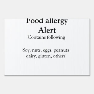 Food allergy alert add name text food items invita sign