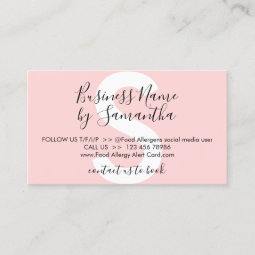 Food Allergy Alert Business Card | Zazzle