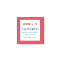 Food Allergy Alert Restaurant Alert Custom Post-it Notes