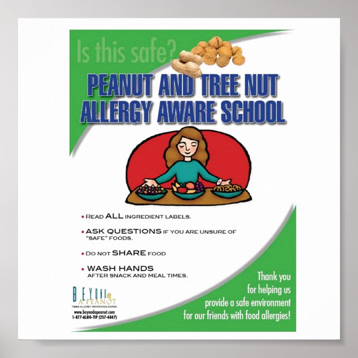 Food Allergy Aware School Poster | Zazzle