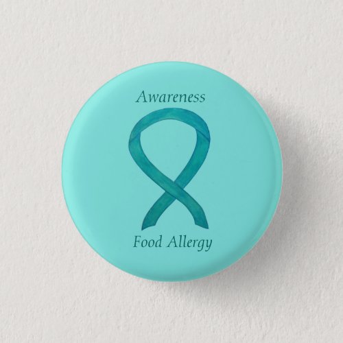 Food Allergy Awareness Green Ribbon Custom Art Pin