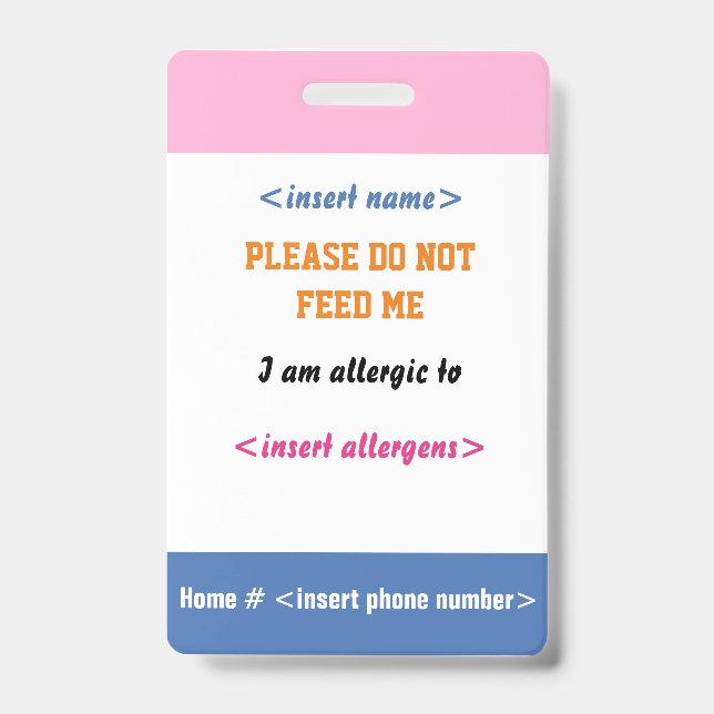 Food Allergy Badge (Front)