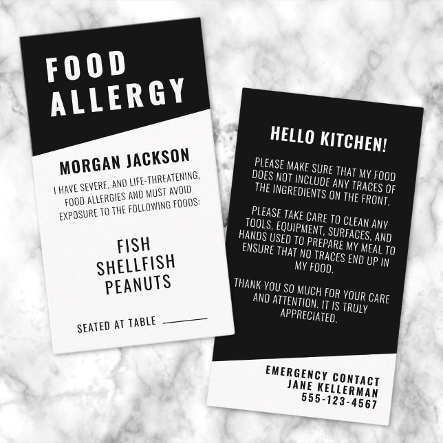 Food Allergy Chef Card (Food Allergy Chef Card)
