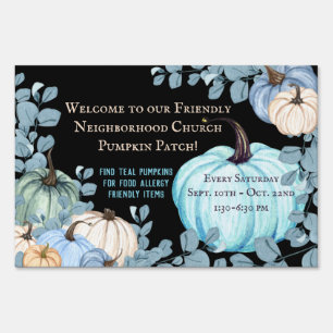 Food Allergy Friendly Teal Pumpkin Patch Black Sign
