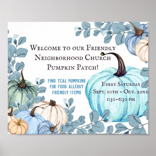 Food Allergy Friendly Teal Pumpkin Patch Poster