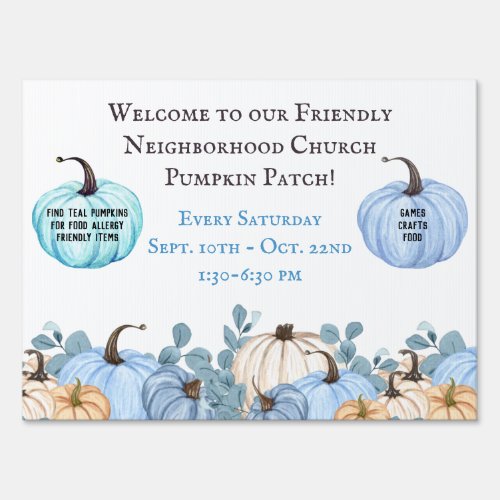 Food Allergy Friendly Teal Pumpkin Patch Sign