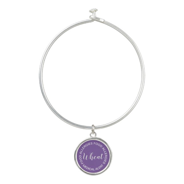Food Allergy Medical Alert Bangle - Wheat Bracelet (Front)