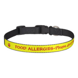 Food Allergy Medical Alert-Yellow Pet Collar