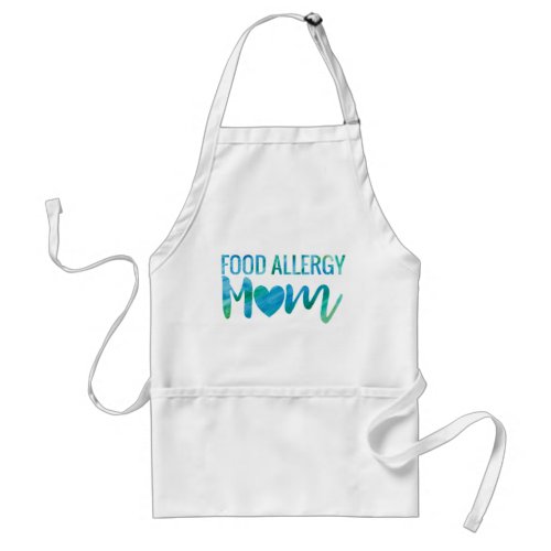 Food Allergy Mom Watercolor Typography Awareness Adult Apron