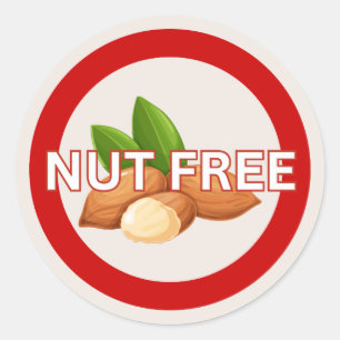 Food Allergy Nut Free Alert Classic Classic Round Sticker