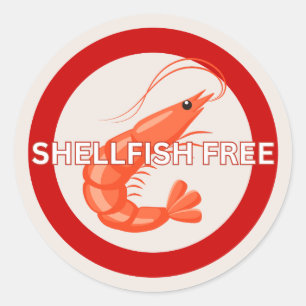 Food Allergy Shellfish Free Alert Classic Sticker