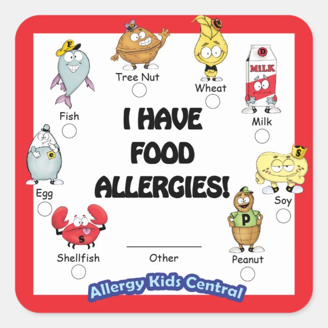 Food Allergy Sticker (Front)