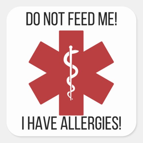 Food allergy stickers for daycare or school