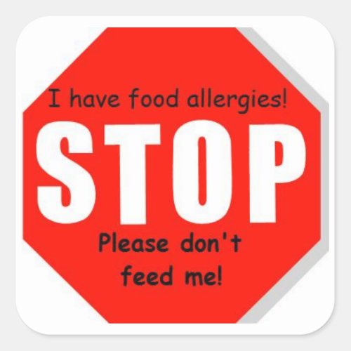 Food Allergy Stop Sign Stickers