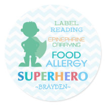Food Allergy Superhero Boy Stickers