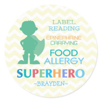 Food Allergy Superhero Boy Stickers