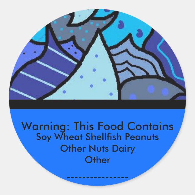Food Allergy Warning Sticker (Front)
