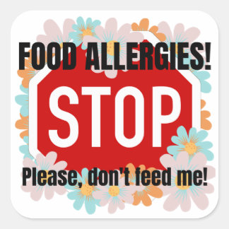 Food Allergy warning stickers for kids clothes