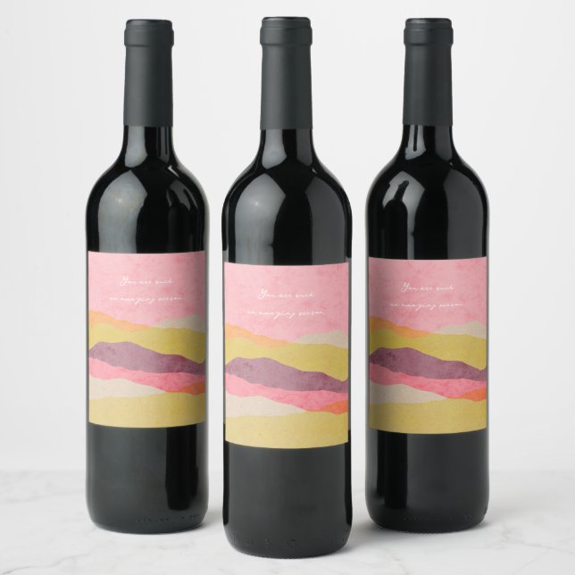 Food and Beverage Label Set abstract landscape (Bottles)