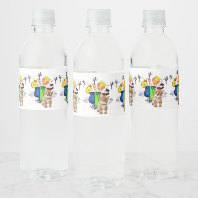 Food and Beverage Label Set Kitten (Bottles)