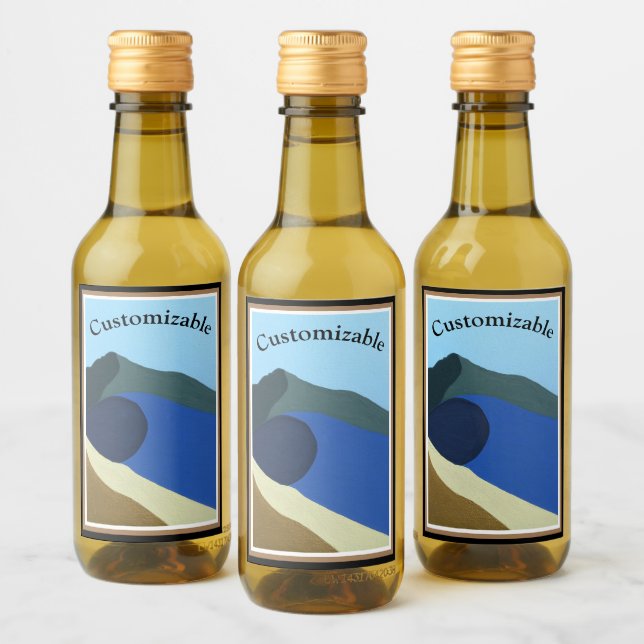 Food and Beverage Label Set Mt Tamalpais Painting (Bottles)
