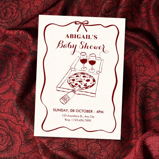 Food and beverage pizza wine invitation (Creator Uploaded)