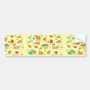 Food and drink pattern bumper sticker