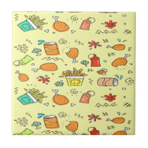 Food and drink pattern ceramic tile