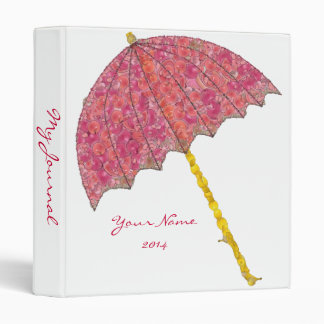 Food Art Pink Umbrella 3 Ring Binder