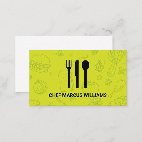 Food Background  Chef  Business Card