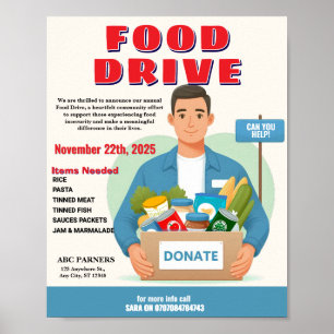 Food Bank Donation Customizable Design for Poster